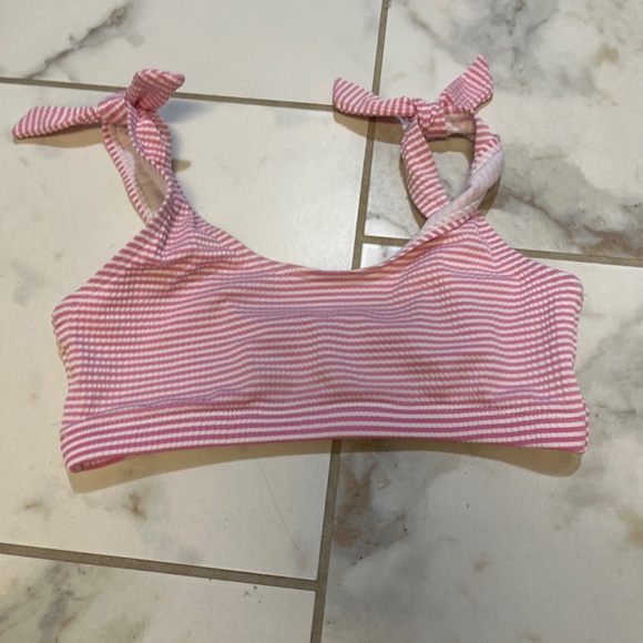 SNAPPERROCK Raspberry Stripe Tie Crop Bikini Size 10 - Picture 3 of 5